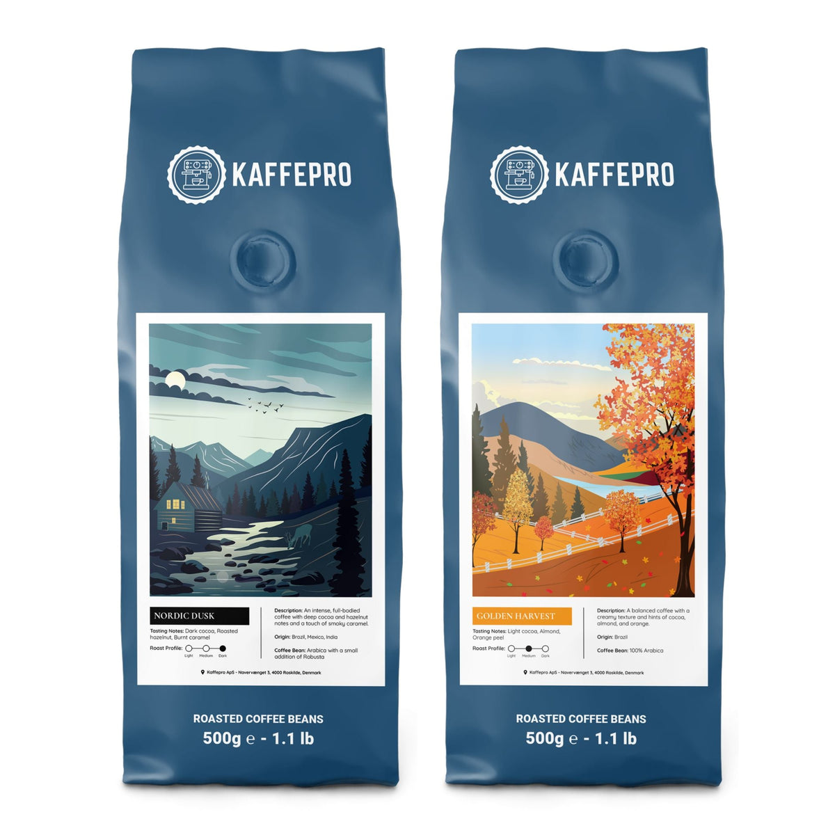 Kaffepro Signature Probierpaket – 500 g Nordic Dawn & 500 g Golden Harvest