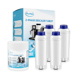 Delonghi 2-Phasen Komplett-Pflegepaket Klein – Wasserfilter, Reinigung & Entkalkungstabletten