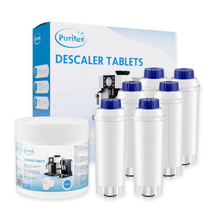 DeLonghi Komplett-Pflegepaket Mittel - Wasserfilter, Entkalkung & Reinigungstabletten