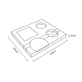 Sopresta Premium Tampermåtte i Valnød & Birk plantegning med mål
