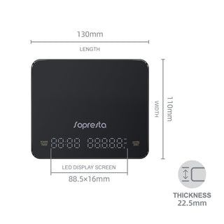 Sopresta Kaffe/Espresso vægt målSopresta Barista Precision Micro Kaffe/Espresso vægt - SCS-003 med mål