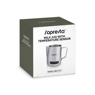 Sopresta Mælkekande Med Temperatur Måler (600ml) - Mælkekander